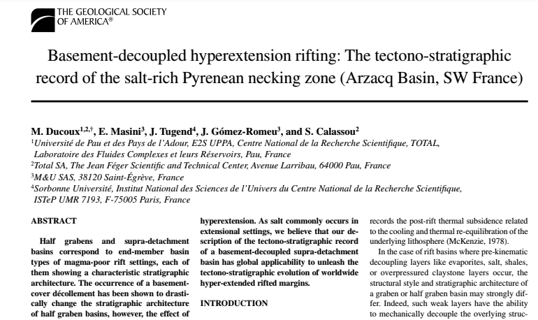 New Paper: Basement-cover decoupled hyper-extension !